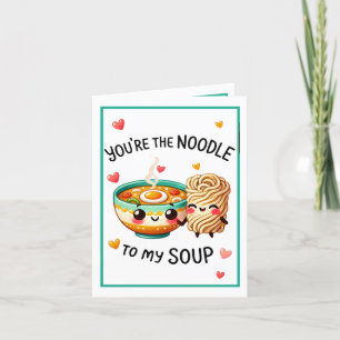 Cartão De Agradecimento Macarrão e Sopa Kawaii Fofos
