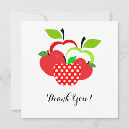 Cartão De Agradecimento Maçãs Vermelhas e Verdes