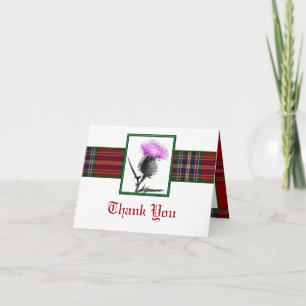 Cartão de Agradecimento MacFarlane Tartan e Thistl