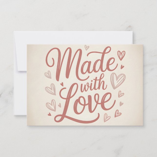 Cartão De Agradecimento Made with Love Insert Thank You Card (Frente)