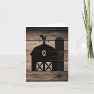 Cartão De Agradecimento Madeira de Celeiro Preta Rústica e Desgastada pelo