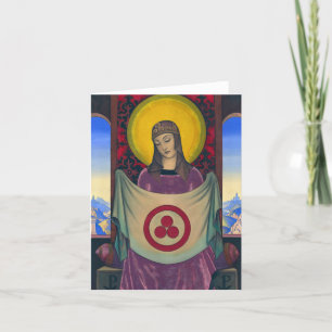 Cartão De Agradecimento Madonna Oriflamma por Nicholas Roerich