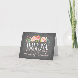 Cartão De Agradecimento Madrinha de casamento Obrigado Bridesman