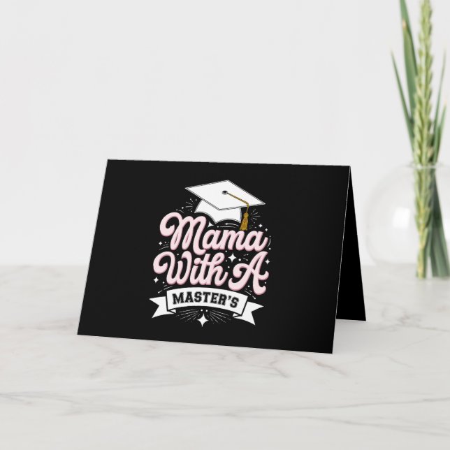 Cartão De Agradecimento Mãe Com Mestrado Diplomada Mãe De Formatura (Frente)
