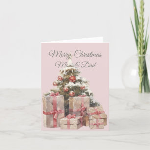 Cartão De Agradecimento Mãe de Natal e Pai