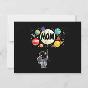 Cartão De Agradecimento Mãe do Menino de Aniversário Astronauta Espacial 1