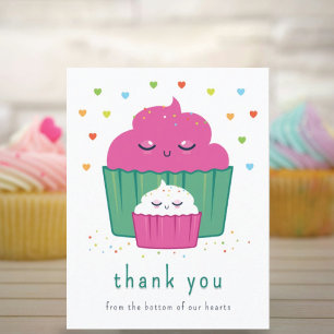 Cartão De Agradecimento Mãe e Cupcake