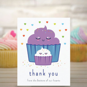 Cartão De Agradecimento Mãe e Cupcake