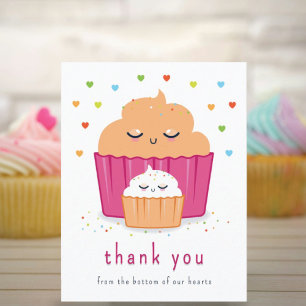 Cartão De Agradecimento Mãe e Cupcake