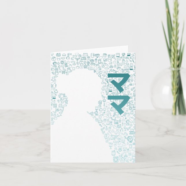 Cartão De Agradecimento Mãe em Caractere Japonês (Katakana) (Frente)