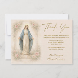 Cartão De Agradecimento Mãe Maria Floral Simpatia Funeral Memorial