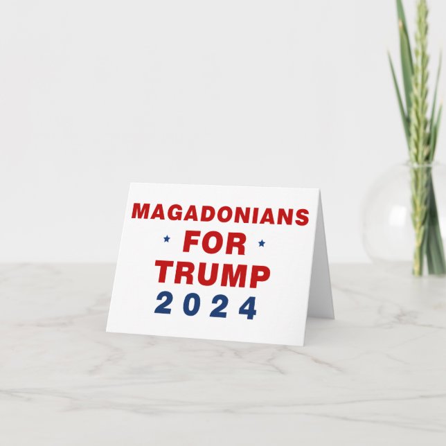 Cartão De Agradecimento Magadonianos Para Trump 2024 Red Blue (Frente)