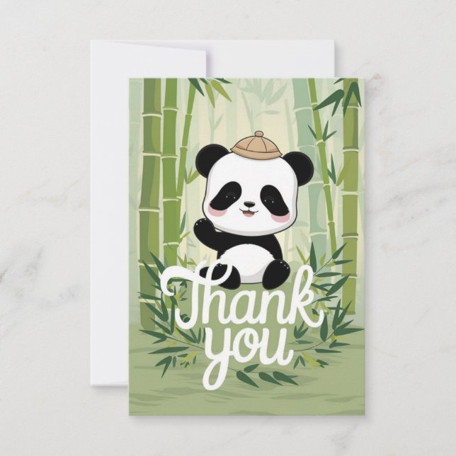 Cartão De Agradecimento Magic Cute Panda (Frente)