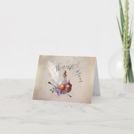 Cartão De Agradecimento Magic Owl Watercolor Obrigado