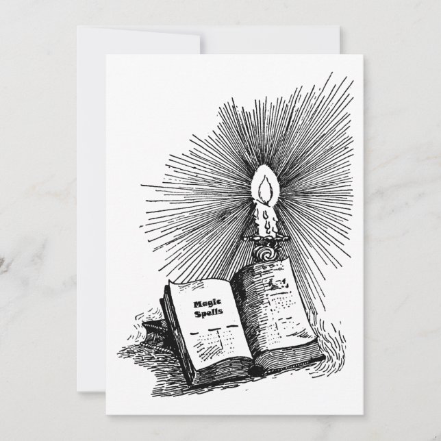 Cartão De Agradecimento Magic Spells Book Candle Witchcraft (Frente)