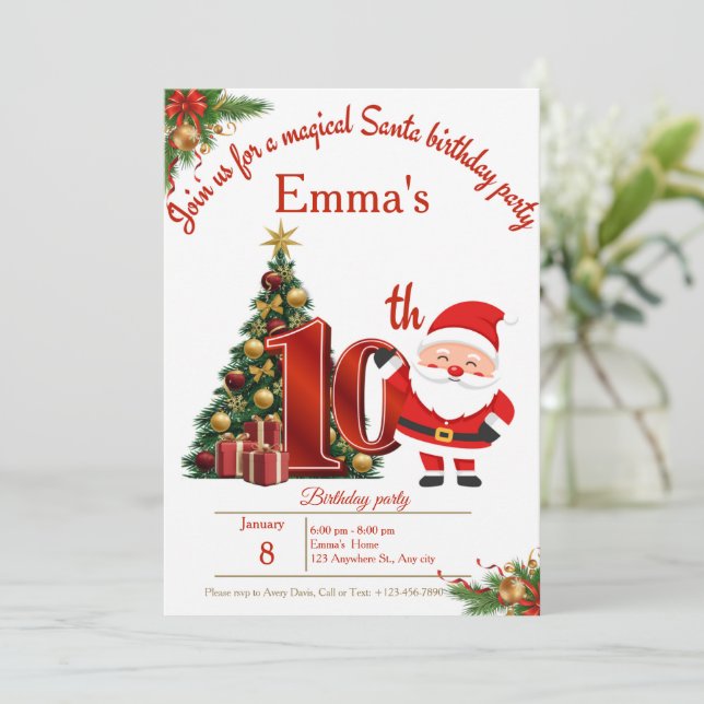 Cartão De Agradecimento Magical Christmas Birthday Card for Girls (Em pé/Frente)