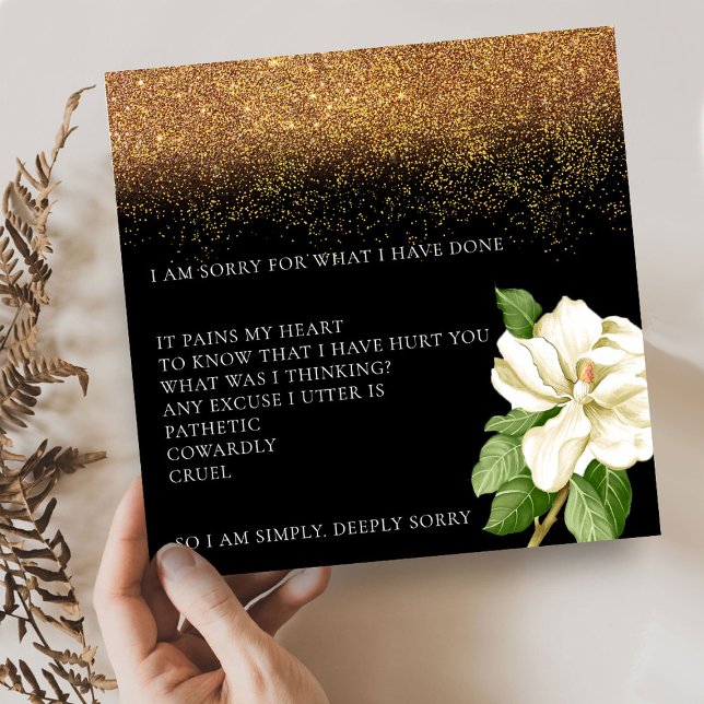 Cartão De Agradecimento Magical Sand Floral Peço desculpas (Criador carregado)