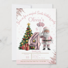 Cartão De Agradecimento Magical Santa Birthday Invitation – 4th Birthday