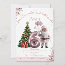 Cartão De Agradecimento Magical Santa Birthday Invitation – 6th Birthday