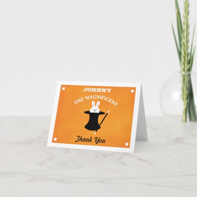 Cartão De Agradecimento Magician Birthday Party Thank You Card (Frente)