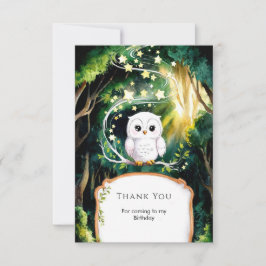 Cartão De Agradecimento Mágico Aniversário da Coruja Into the Woods