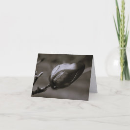 Cartão De Agradecimento Magnólia em Preto e Branco Minimalista Arte Fina N