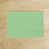 mahalo | minimal tropical verde claro obrigado