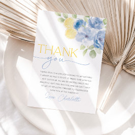 Cartão De Agradecimento Main Squeeze Citrus Floral Bridal Shower Thank You