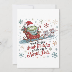 Cartão De Agradecimento Mais Provável De Beber Matcha Até O Natal