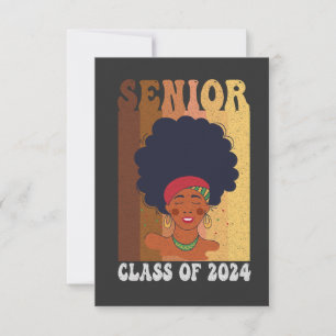 Cartão De Agradecimento Mais velho 2024 Classe Black Smart Afro Melanin Af