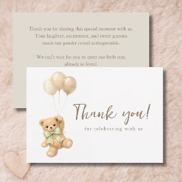 Cartão De Agradecimento Mal Podemos Esperar Balões de Urso de Pelúcia Fest