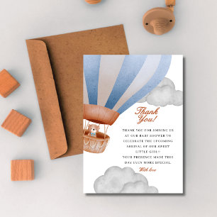 Cartão De Agradecimento mal podemos esperar Bebê menino baby shower