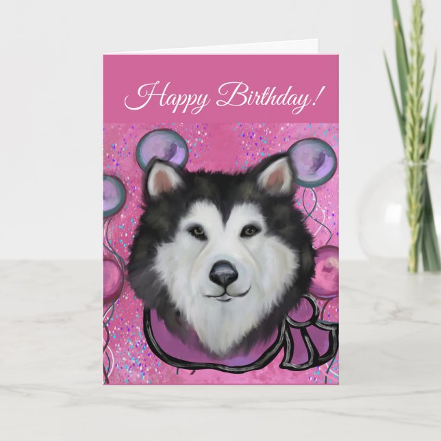 Cartão De Agradecimento Malamute do Alasca (Frente)