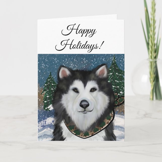 Cartão De Agradecimento Malamute do Alasca (Frente)