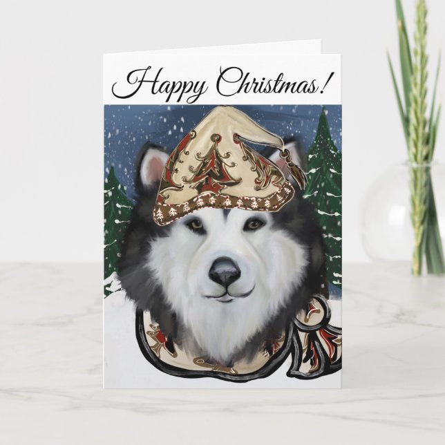 Cartão De Agradecimento Malamute do Alasca (Frente)