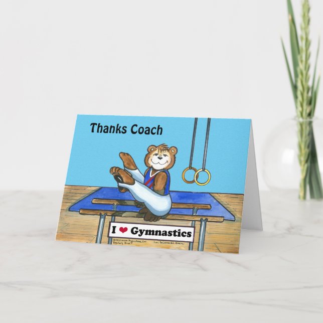Cartão De Agradecimento Male Gymnast Greeting Card for Coach (Frente)