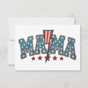 Cartão De Agradecimento Mama 4 de Julho Patriótica Mãe Raio