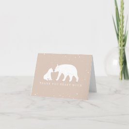 Cartão De Agradecimento Mama Baby Polar Bear Pink Baby Shower Thank You