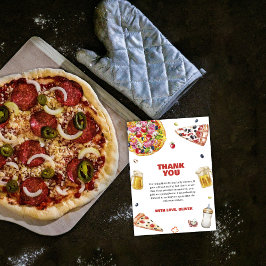 Cartão De Agradecimento Mama Mia Italiana Pizza Beer Pacifier Chá de frald