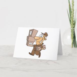 Cartão De Agradecimento Man Delivering Parcels