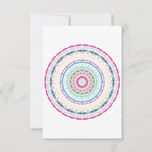 Cartão De Agradecimento mandala colorida