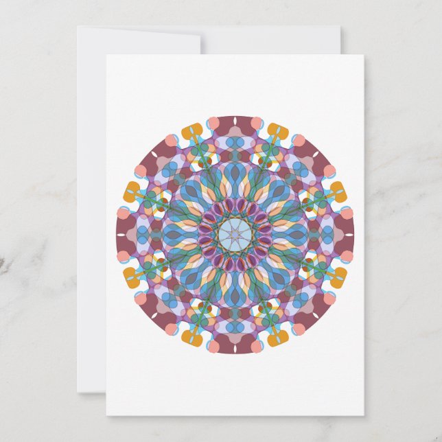 Cartão De Agradecimento Mandala de Flores (Frente)