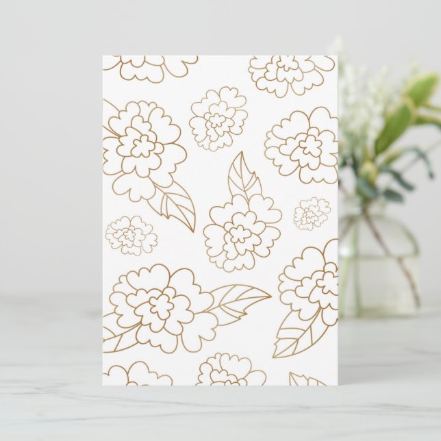 Cartão De Agradecimento Mandala de Flores 2 (Em pé/Frente)