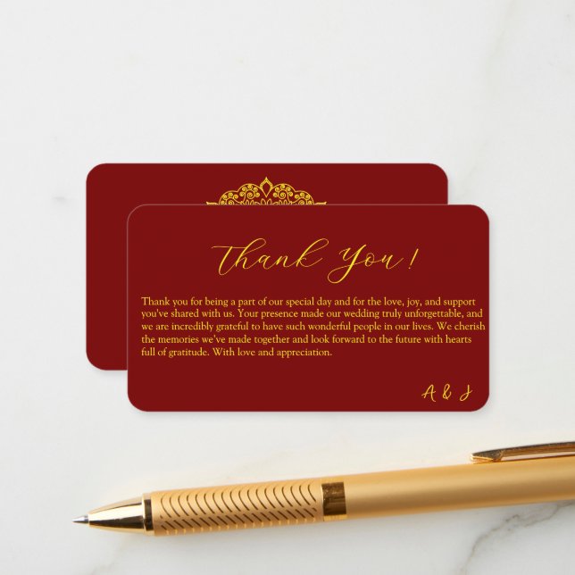 cartão de agradecimento mandala dourada (Frente/Verso In Situ)