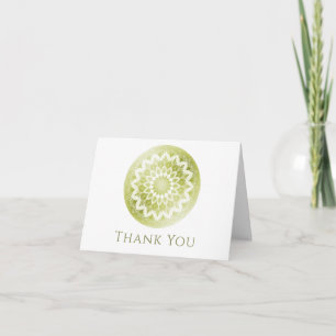 Cartão De Agradecimento Mandalas de Renda Verde Casamento