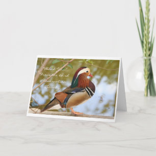 Cartão De Agradecimento Mandarin Duck