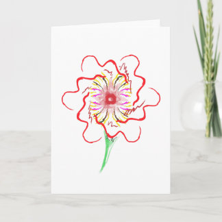 Cartão De Agradecimento Mande pensar com uma flor bonita