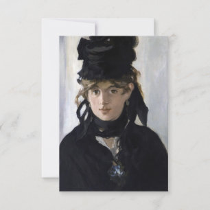 Cartão De Agradecimento Manet - Berthe Morisot com um buquê de violetas