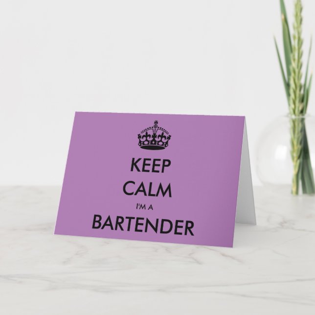 CARTÃO DE AGRADECIMENTO MANTENHA CALMA, EU SOU UM BARTENDER (Frente)