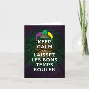 Cartão De Agradecimento MANTER CALM e LAISSEZ LES BONS TEMPS ROULER